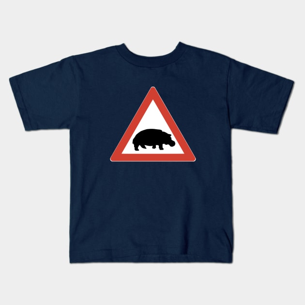 Beware of hippo Kids T-Shirt by ezioman